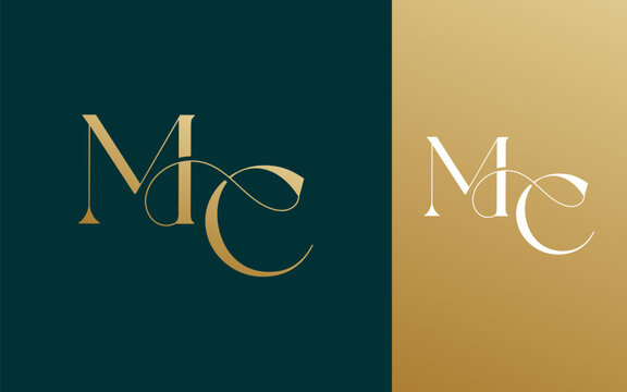 Initial letter MC CM logo design vector illustration for couple, wedding, and business