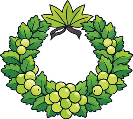 Natural Grapevine Wreath with Green Foliage.