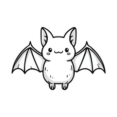 Obraz premium Minimalist Flying Bat Line Art Illustration