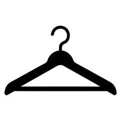 Elegant black silhouette of a clothing hanger perfect for fashion and retail design concepts
