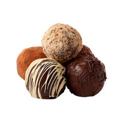 Assorted Gourmet Chocolate Truffles with Diverse Coatings in an Elegant Presentation