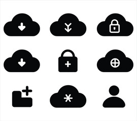 Cloud Technology Workflow Silhouettes