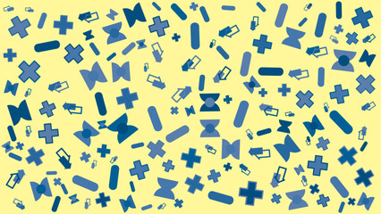 Pastel yellow image shows a blue abstract pattern. Vector for abstract background, presentation, website, and creative poster.