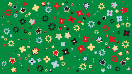 Green background with gold geometric shapes. Vector for abstract background, presentation, website, and creative poster.