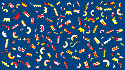 Vibrant 80s style geometric pattern. Vector for abstract background, presentation, website, and creative poster.