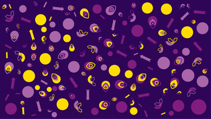 Abstract design with purple and yellow shapes. Vector for abstract background, presentation, website, and creative poster.
