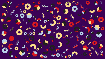 Vibrant 80s style geometric pattern. Vector for abstract background, presentation, website, and creative poster.