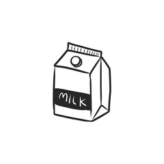 Hand-Drawn Milk Carton with 