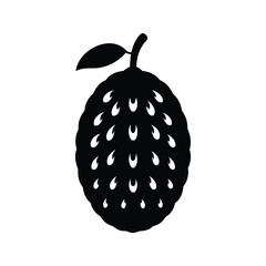 Silhouette of a unique tropical fruit with distinctive tear shaped markings