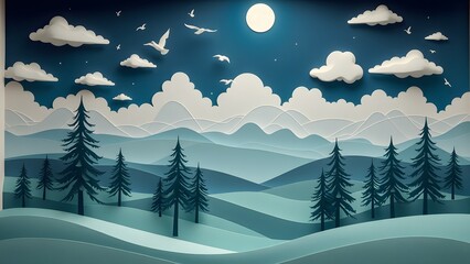 Winter forest landscape
