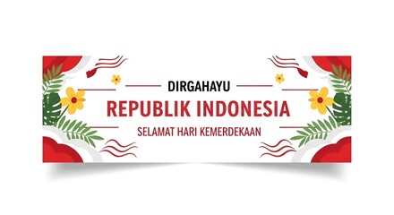 August 17th Indonesian Independence Day Greeting Banner