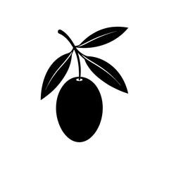 Olive fruit silhouette