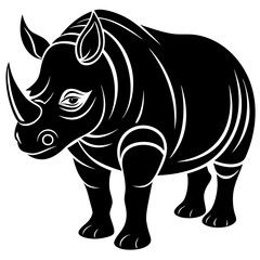 Fototapeta premium rhino cartoon coloring page