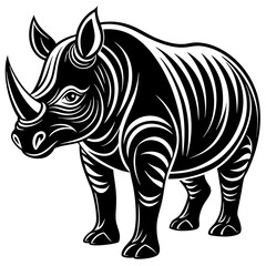 Obraz premium rhino cartoon coloring page