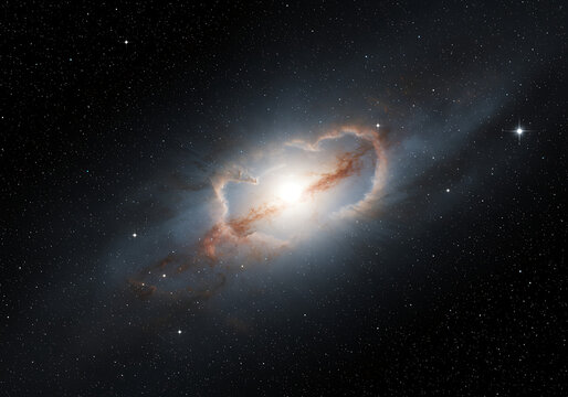 Cosmic Heart Stunning Galaxy in the Vastness of Space, A Nebula of Stardust and Celestial Wonder