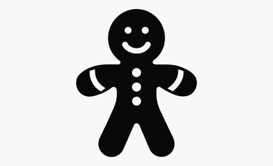 Gingerbread man silhouette, Gingerbread Man Cookie Silhouette, Black Vector for Holiday 