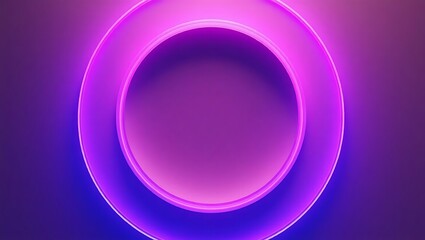 Obraz premium Clean shiny abstract purple round frame with a blank empty plate design