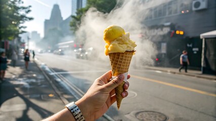 Funny Extreme Ice Cream Melt on a Hot Day
