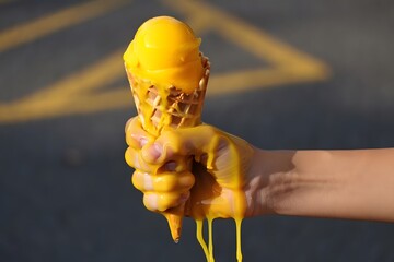 Funny Extreme Ice Cream Melt on a Hot Day