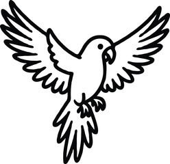 Fototapeta premium Elegant Line Art Bird in Flight A Simple, Beautiful Avian Illustration