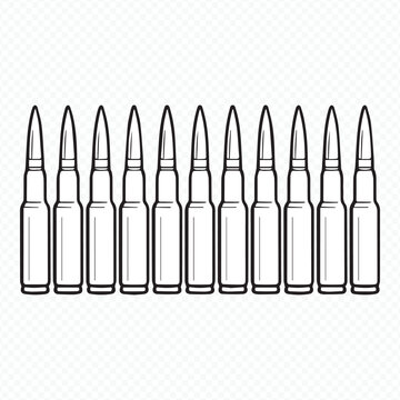 black and white bullets in a row clip art preview
