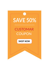 Vertical Customer Coupon – Save 50% Banner Tag