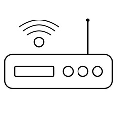 simple single icon of a wifi signal transmitter or router or access point, wifi router symbol