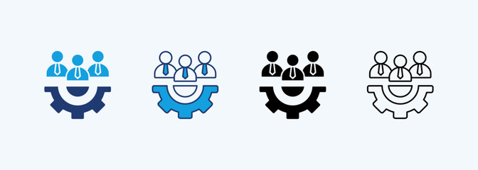 Team Work Icon Set Multiple Style Collection