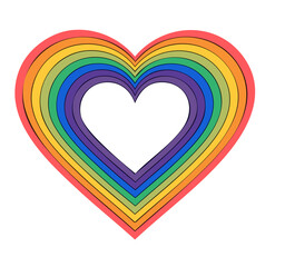rainbow heart shape