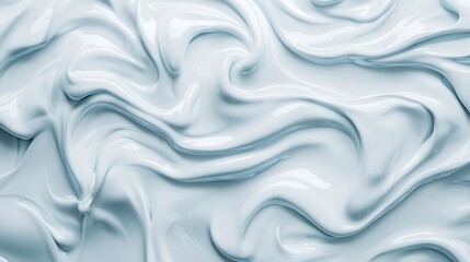 Obraz premium Smooth, glossy white cream texture swirled with soft peaks and curves creating an abstract, fluid surface.