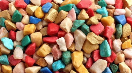 Colorful assortment of decorative stones and gems