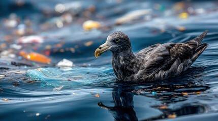 Sea Birds Eating Plastic from the Ocean