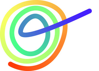 png transparent Vibrant Gradient Spiral Colorful Abstract Spring or DNA Icon Fluid Rainbow Curve with Smooth Blended Hues. Modern Graphic Element for Tech, Science, Education & Dynamic Design.