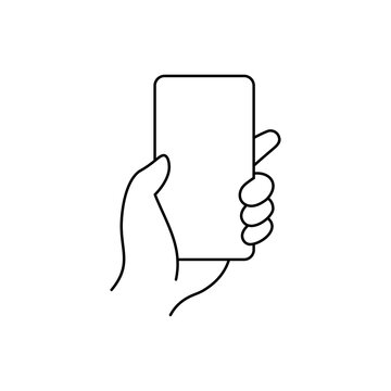Hands holding Smartphone icon. containing Finger touching Smartphone, Hand holding mobile phone icon for app or website, Smartphone PNG