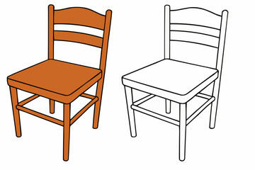 wooden chair isolated on white