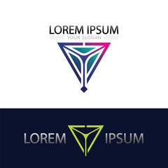Premium Letter Inside Triangle Logo with Modern Prism Concept in Vector Icon Format