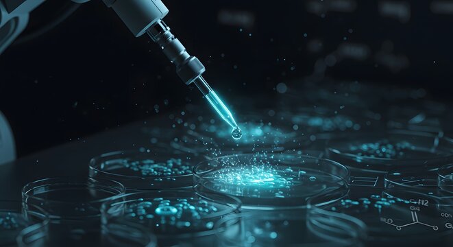 Automated Robotic Arm in Scientific Research Lab - Powered by Adobe