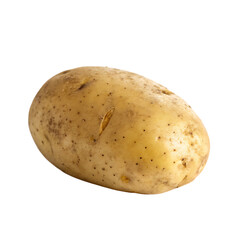 A single raw brown potato, a versatile root vegetable, isolated on a transparent background png