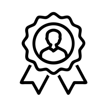 recommend clip art: Achievement award badge icon vector illustration for recognition and best employee design
