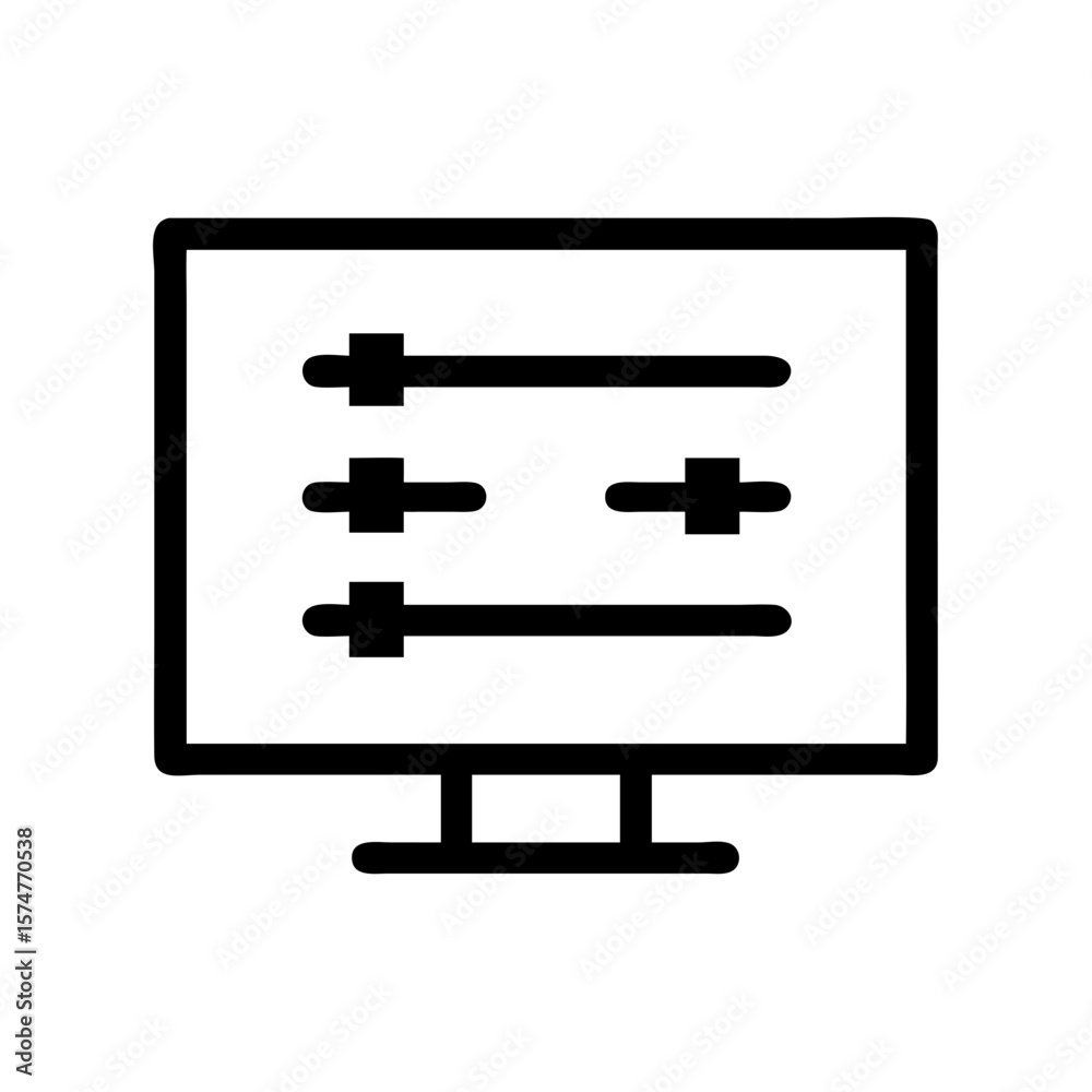 Poster Monitor settings configuration panel icon for display adjustment and preference control ui