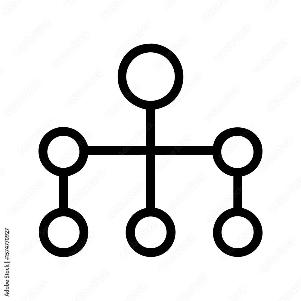 Aufkleber hierarchy chart diagram organization structure flowchart network connection relationship tree view