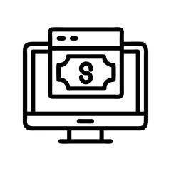 Online money transfer and banking concept on computer screen for digital payment system design