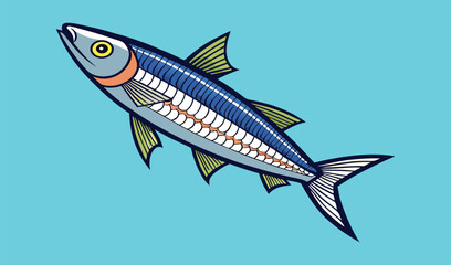 Stylized illustration of a mackerel fish