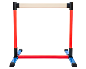 Small colorful training hurdle on a transparent background