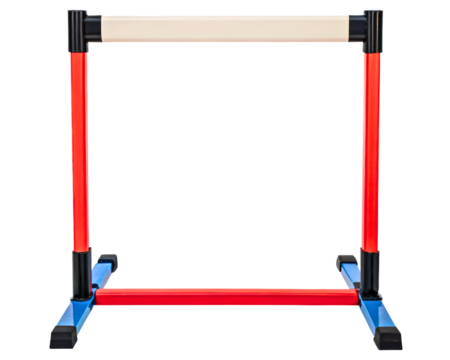 Small colorful training hurdle on a transparent background