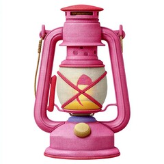 Pink Textured Lantern with Glowing Floral Design,Hari Raya Haji  Eid al-Adha