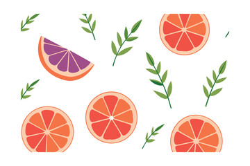 Grapefruit Slices And Lavender Sprigs In Boho Seasonal Design