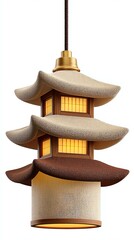 Three Tiered Pagoda Shaped Hanging Lamp with Warm Lighting,Hari Raya Haji  Eid al-Adha