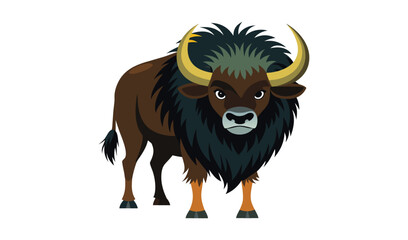 Cartoon illustration of a majestic yak
