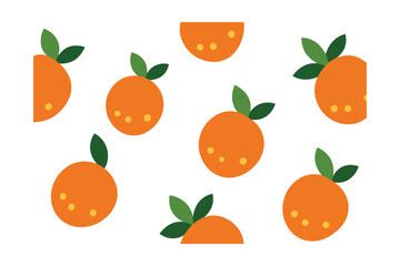 Fruit Textile Print Vector Pattern On White